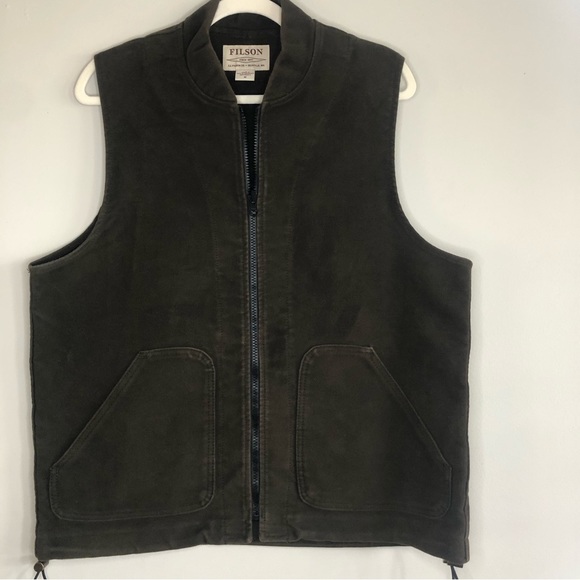 Filson Jackets & Coats Cc Filson Moleskin Zipper Vestliner Brown